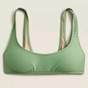 J. Crew Women’s Heritage Scoopneck Bikini Top BX611 Size XS In Green NWT